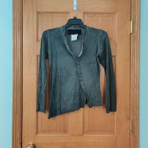 Rundholz Dip Faded Gray Asymmetric Long Sleeve Top Size S/M